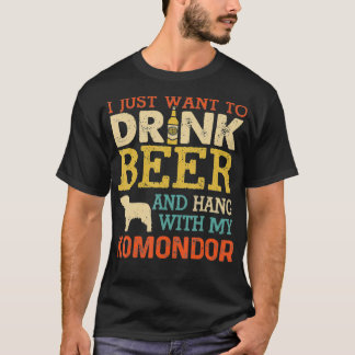 Komondor Dad Drink Beer Hang With Dog Funny Men T-Shirt