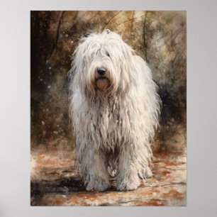 Komondor Dog Art Print Poster