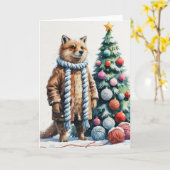 Komondor Dog Weihnachtsgrüßkarte Karte (Gelbe Blume)