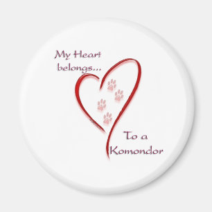 Komondor Heart Belongs Magnet