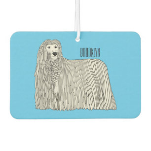 Komondor Hund Cartoon Illustration Autolufterfrischer