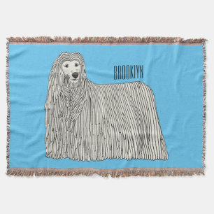 Komondor Hund Cartoon Illustration Decke