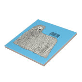 Komondor Hund Cartoon Illustration Fliese (Seite)
