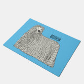 Komondor Hund Cartoon Illustration Fußmatte (Schrägansicht)