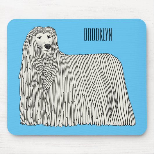 Komondor Hund Cartoon Illustration Mousepad (Vorne)