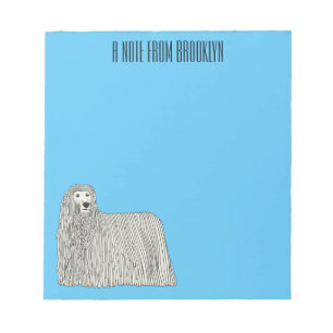Komondor Hund Cartoon Illustration Notizblock
