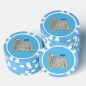 Komondor Hund Cartoon Illustration Pokerchips (Stapel)