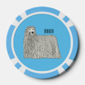Komondor Hund Cartoon Illustration Pokerchips (Rückseite)