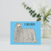 Komondor Hund Cartoon Illustration Postkarte (Stehend Vorderseite)