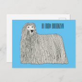 Komondor Hund Cartoon Illustration Postkarte (Vorne/Hinten)