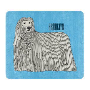 Komondor Hund Cartoon Illustration Schneidebrett