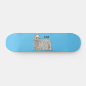 Komondor Hund Cartoon Illustration Skateboard (Horizontal)