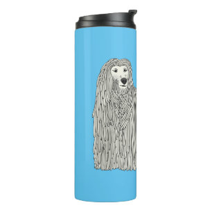 Komondor Hund Cartoon Illustration Thermosbecher