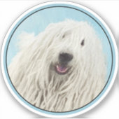 Komondor-Malerei - Niedliche Original-Hunde-Kunst Aufkleber (Vorderseite)