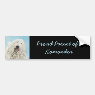 Komondor-Malerei - Niedliche Original-Hunde-Kunst Autoaufkleber