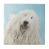 Komondor-Malerei - Niedliche Original-Hunde-Kunst Fliese (Vorderseite)