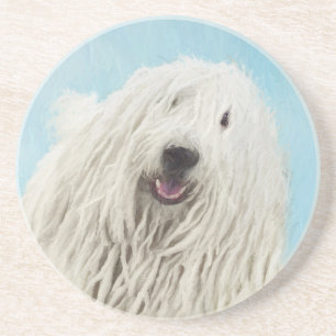 Komondor-Malerei - Niedliche Original-Hunde-Kunst Getränkeuntersetzer