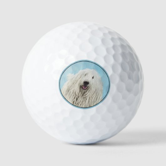 Komondor-Malerei - Niedliche Original-Hunde-Kunst Golfball (Vorderseite)