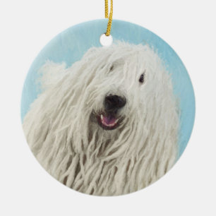 Komondor-Malerei - Niedliche Original-Hunde-Kunst Keramik Ornament