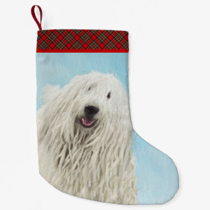 Komondor-Malerei - Niedliche Original-Hunde-Kunst Kleiner Weihnachtsstrumpf