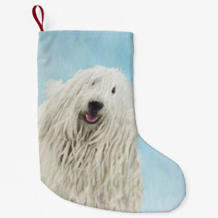 Komondor-Malerei - Niedliche Original-Hunde-Kunst Kleiner Weihnachtsstrumpf