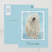 Komondor-Malerei - Niedliche Original-Hunde-Kunst Postkarte (Vorne/Hinten)