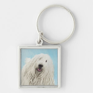 Komondor-Malerei - Niedliche Original-Hunde-Kunst Schlüsselanhänger