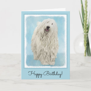 Komondor Painting - Cute Original Dog Art Karte