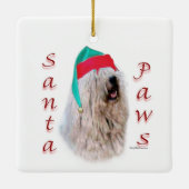 Komondor Santa Paws Keramikornament (Rückseite)
