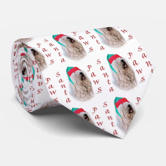 Komondor Santa Paws Krawatte (Gerollt)