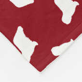 Komondor Silhouette-Muster-Rot Fleecedecke (Ecke)