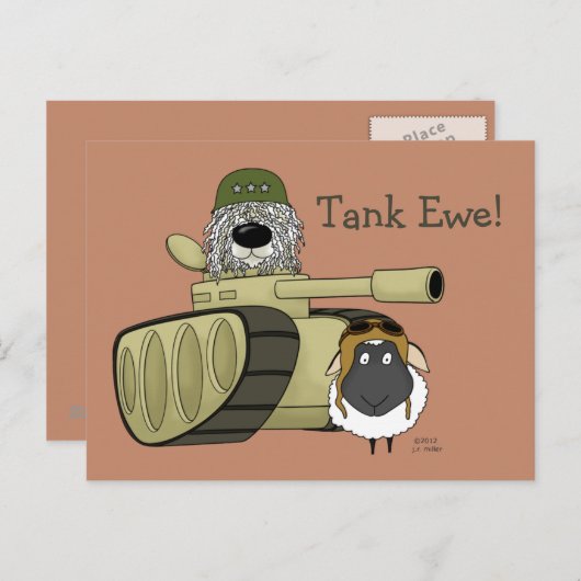 Komondor - Tank Ewe Postkarte (Vorne/Hinten)