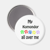 Komondor Walks Design Magnet (Vorderseite/Rückseite)