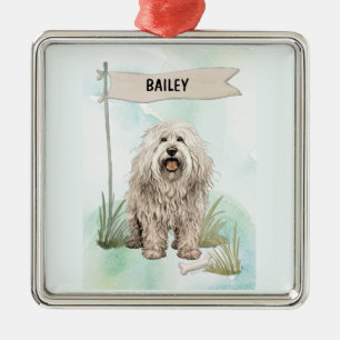 Komondor Wasserfarbe Personalisierter Hund Ornament Aus Metall