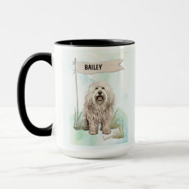 Komondor Wasserfarbe Personalisierter Hund Tasse