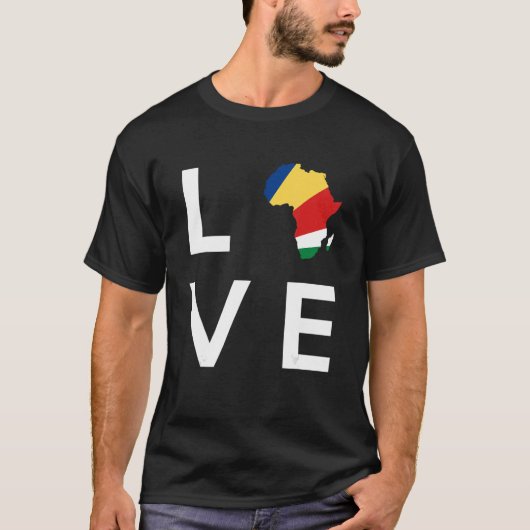 Komoren Flag Liebe Afrika Kontinentale Silhouette  T-Shirt (Vorderseite)