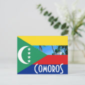 Komoren - Flagge der Komoren Postkarte (Stehend Vorderseite)