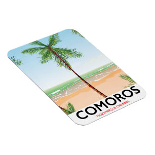Komoren Insel Urlaubsplakat. Magnet