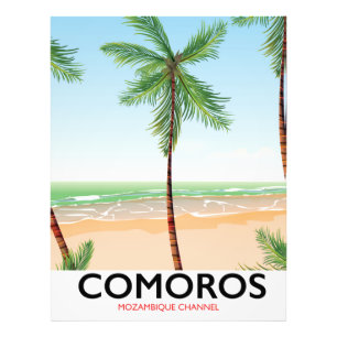Komoren Insel Urlaubsposter. Fotodruck
