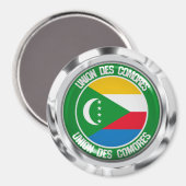 Komoren-RundEmblem Magnet (Vorderseite/Rückseite)