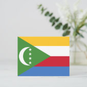 Komorische Flagge, Flagge der Komoren Postkarte (Stehend Vorderseite)