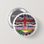 Komoros Comorian Britisch-UK Tree Roots Flag Button (Vorne & Hinten)