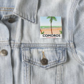 Komoros Insel Urlaub Poster. Button (Beispiel)