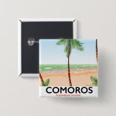 Komoros Insel Urlaub Poster. Button (Vorne & Hinten)