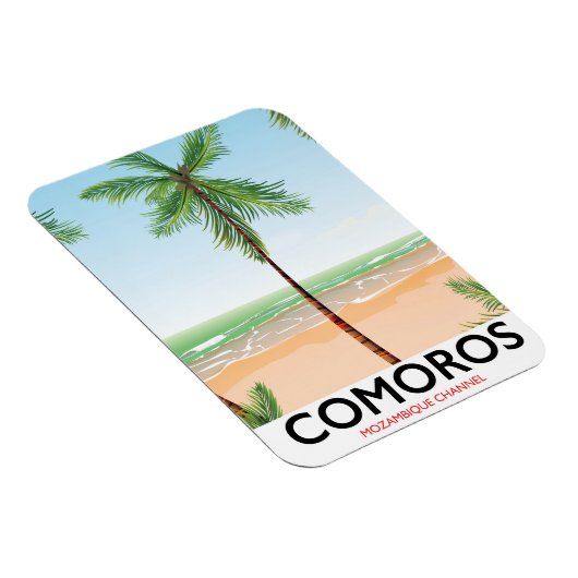 Komoros Insel Urlaub Poster. Magnet (Rechte Seite)