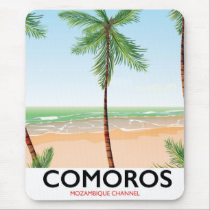 Komoros Insel Urlaub Poster. Mousepad