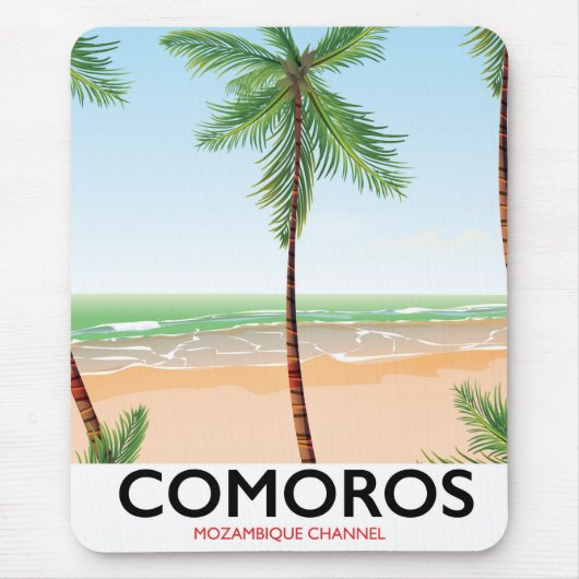 Komoros Insel Urlaub Poster. Mousepad (Vorne)