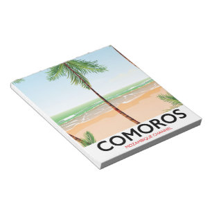 Komoros Insel Urlaub Poster. Notizblock