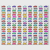 Kompakte Autos im Retro-Stil Geschenkpapier (Flach)