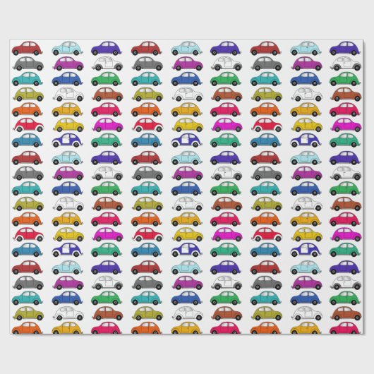 Kompakte Autos im Retro-Stil Geschenkpapier (Flach)